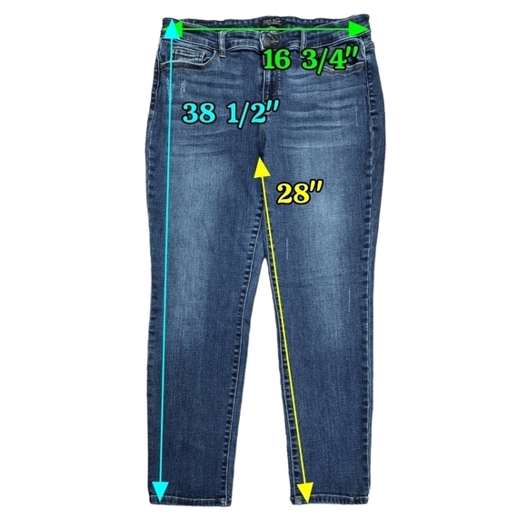 Judy Blue Tapered Slim Fit Jeans Dark Wash Stretch Mid Rise JB82128DK - Picture 2 of 9